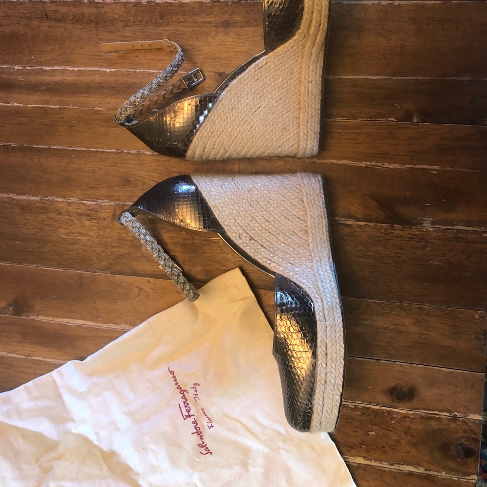 Saleworn Once Ferragamo Python Espadrilles - image 5